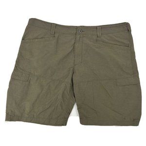 North Face‎ Shorts Mens 40 Olive Green Flat Front Cargo Nylon Blend Hiking
